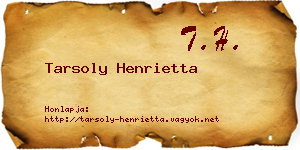 Tarsoly Henrietta névjegykártya