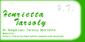 henrietta tarsoly business card